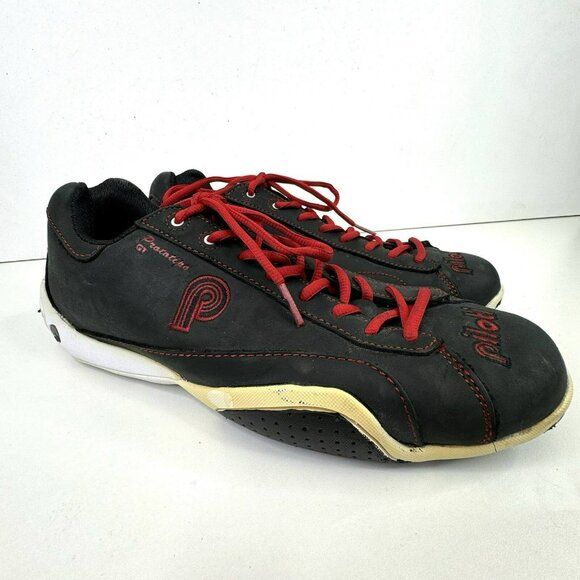 Piloti Prototipo GT Driving Shoes Mens US Size 9.5 Black Red Lace-Up Sneakers - Picture 1 of 9